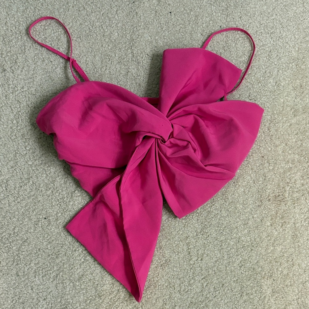 Zara Pink Bow Crop Top